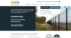 Desktop Screenshot of marten-metallbau.de